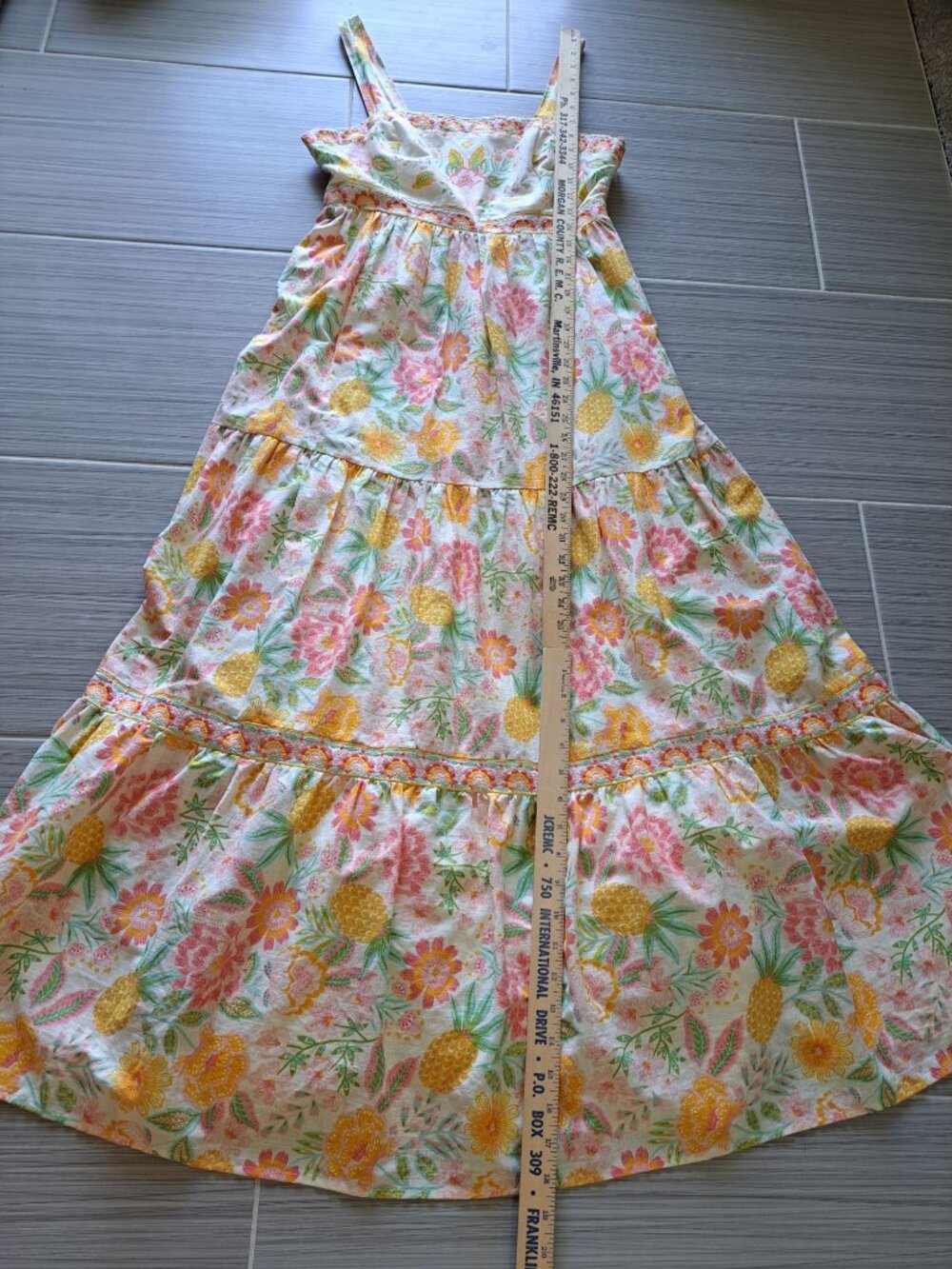 Rachel Zoe Embroidered Maxi Dress Tiered Womens Floral Size 6 Pastel Cottagecore - Picture 13 of 15